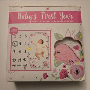 Baby Girl 1st Year Milestone Blanket Backdrop C.R. Gibson